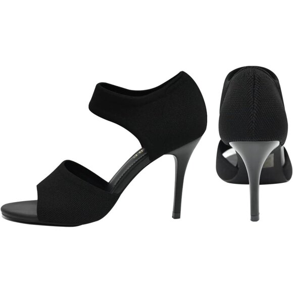 Short-cuf 3 Inches Peep Toe Synthetic Stiletto Stretchy Heeled Sandals for Women - Picture 8 of 8